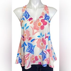 EVERLY Floral Racerback Top Size Small